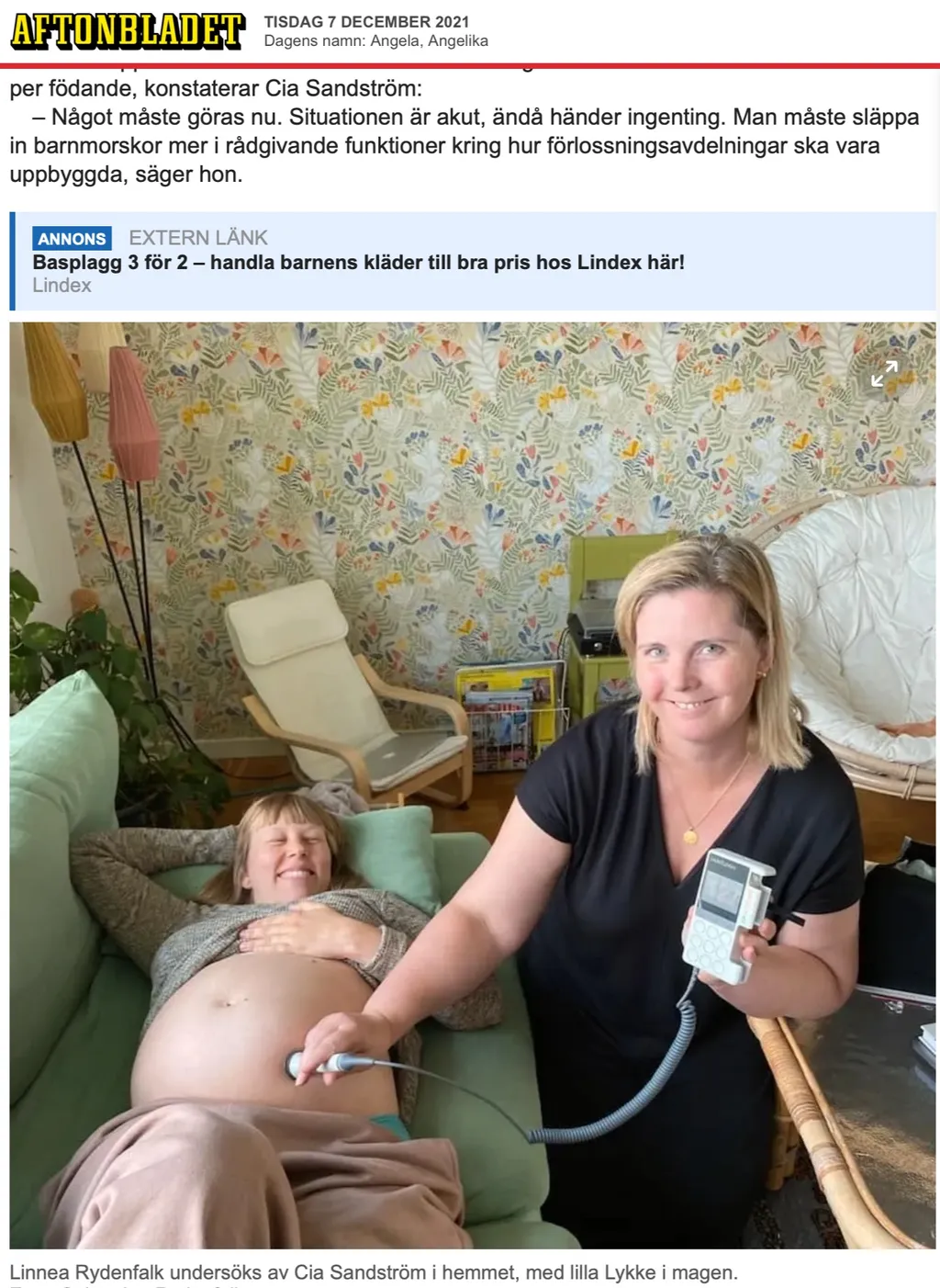 Nyhetsartikel från Aftonbladet om Birth in Harmony 4